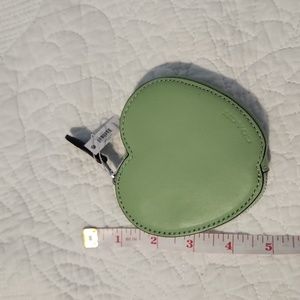 NWT Coach green apple coin pouch earbuds ID bag small change purse